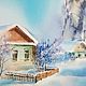Watercolor painting ' Winter morning', Pictures, Kansk,  Фото №1