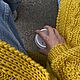 Order cardigans: Women's knitted cardigan oversize in yellow to order. Kardigan sviter - женский вязаный свитер кардиган оверсайз. Livemaster. . Cardigans Фото №3