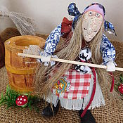 Куклы и игрушки handmade. Livemaster - original item interior doll: Yaga in a mortar.. Handmade.