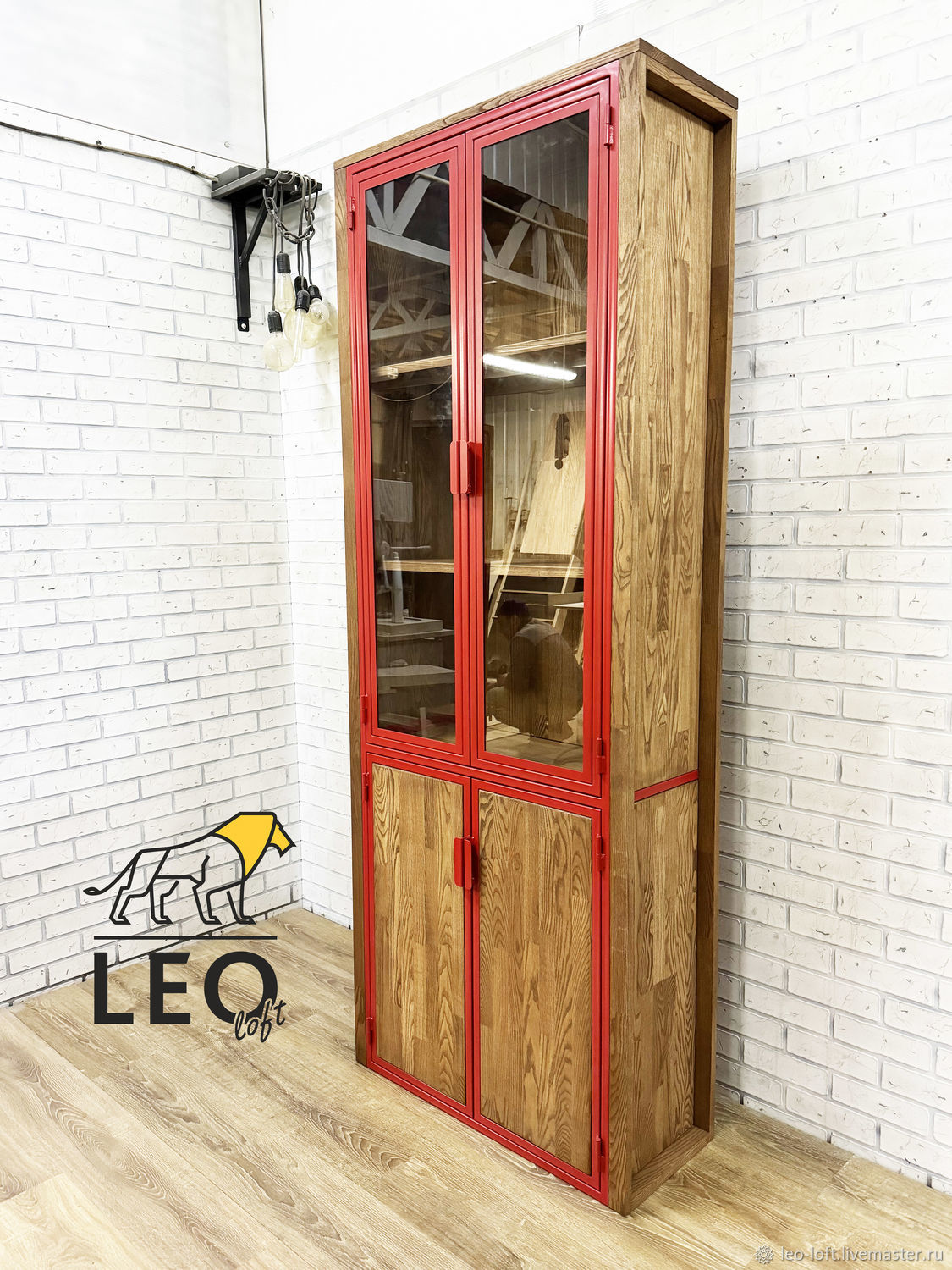 Книжный шкаф лофт из дуба LF-917 на заказ в интернет-магазине Ярмарка ...