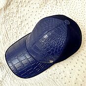 Аксессуары handmade. Livemaster - original item Baseball cap made of genuine crocodile leather and genuine suede.. Handmade.