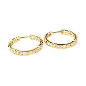 Украшения handmade. Livemaster - original item Earrings rings with cubic zirconia gold-plated 