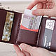 Burgundy leather wallet in three additions for bills, cards, with a coin holder. Wallets. KodamaLife. Online shopping on My Livemaster.  Фото №2