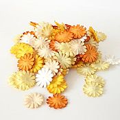 Материалы для творчества handmade. Livemaster - original item Paper flowers for scrapbooking daisy petals mix, 10 pcs.. Handmade.
