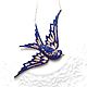 Sapphire swallow necklace 925 silver buy. Pendants. luxuryclub. My Livemaster. Фото №6