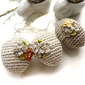 Сувениры и подарки handmade. Livemaster - original item Egg set 3 pieces 6,5 cm in boho style different flowers. Handmade.