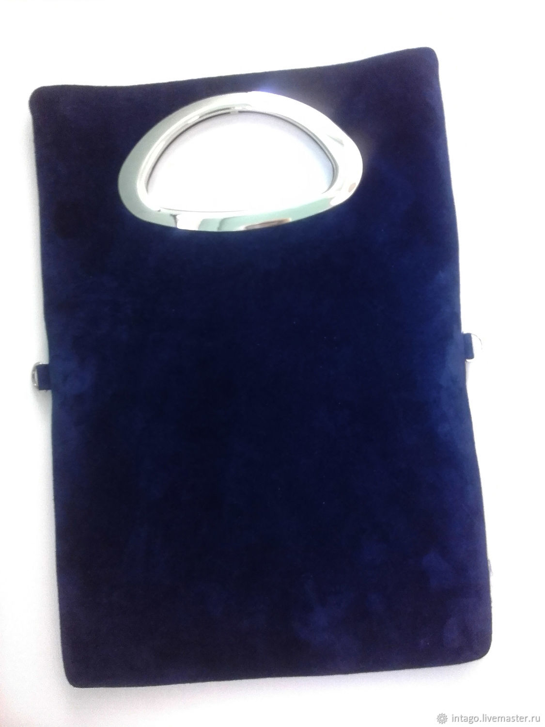 Bag Pack Blue Suede Flush Handle Clutch Online On Bag Pack Blue Suede Flush Handle