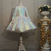 Детское нарядное платье в пудровом цвете