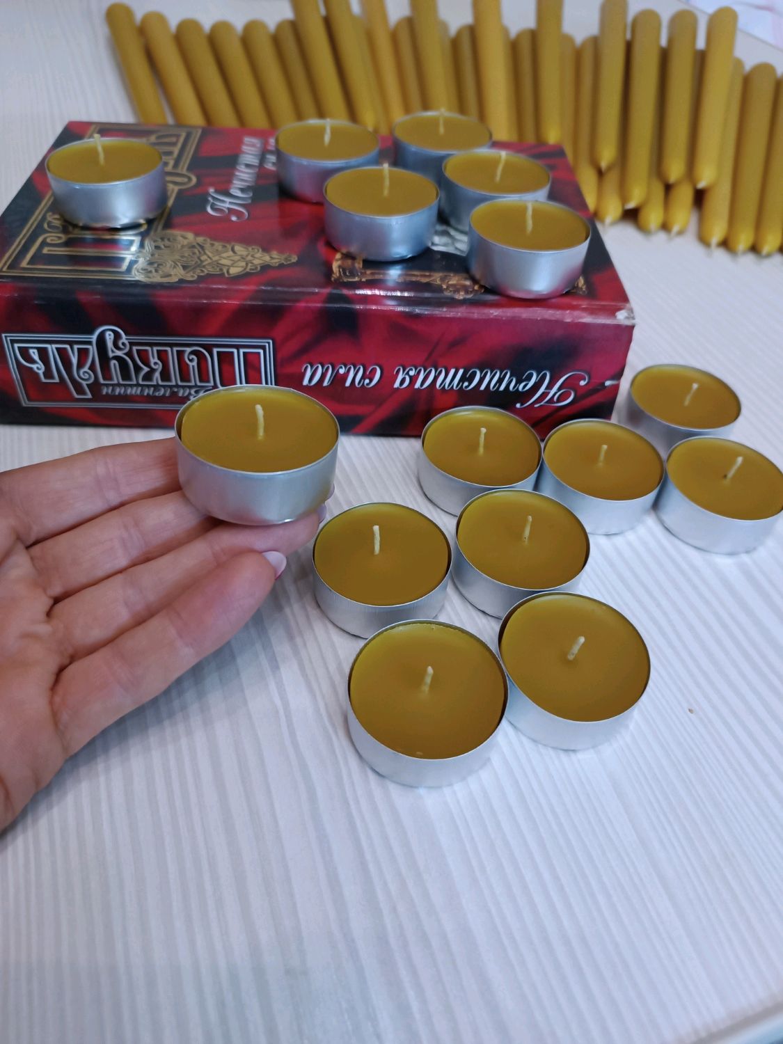 Свеча чайная из пчелиного воска 12 гр в интернет-магазине Ярмарка ...