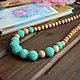 Заказать Вязаные бирюзовые бусы. Natural_beads. Ярмарка Мастеров. . Бусы Фото №3