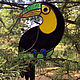 Toucan is a symbol of good luck A stained glass window on a stand, Stained glass, Magnitogorsk,  Фото №1