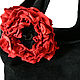 Bag and brooch (2B 1). ' Red poppy on black'. Classic Bag. Inessa Tche. Online shopping on My Livemaster.  Фото №2