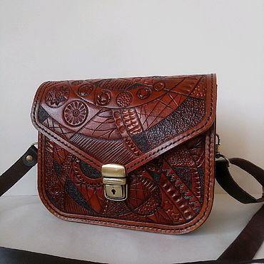 Сумки ручной работы. Ярмарка Мастеров - ручная работа Кожаная сумка "Космос". Handmade.