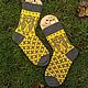 Socks knitted with jacquard with owls, new year's print, owls, Socks, Ozersk,  Фото №1