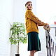 Order  Women's sweater with a neck knitted in mustard color to buy. Kardigan sviter - женский вязаный свитер кардиган оверсайз. Livemaster. . Jumpers Фото №3