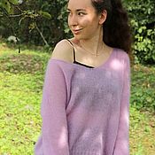Одежда handmade. Livemaster - original item Alpaca jumper pale lilac.. Handmade.
