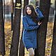 Вязаное платье-свитер "Сгущая синеву". Платья. Творческая мастерская 'Сундучок' (MoiSunduschok). Интернет-магазин Ярмарка Мастеров.  Фото №2