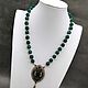 Emerald Necklace with chalcedony agate pendant. Necklace. naturalkavni. Online shopping on My Livemaster.  Фото №2