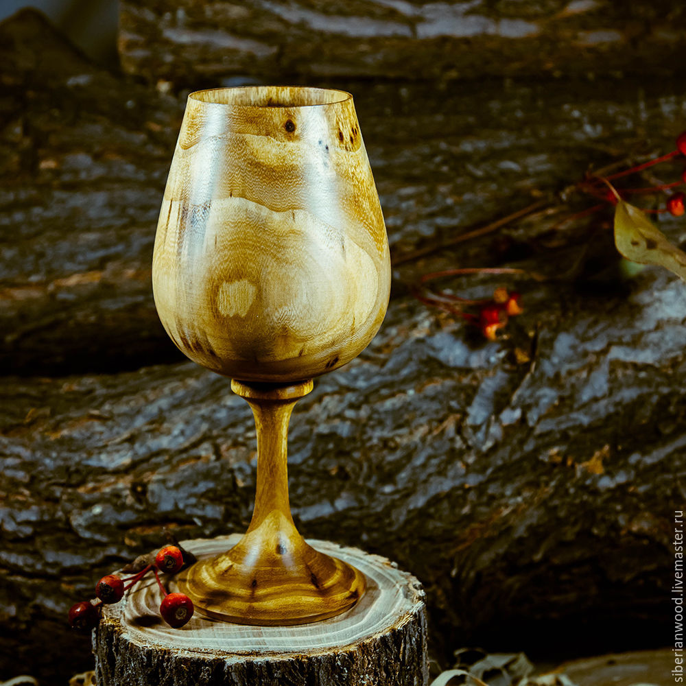 Wooden glass made of wood Siberian Elm G2, Wine Glasses, Novokuznetsk,  Фото №1