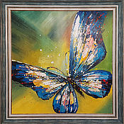 Картины и панно handmade. Livemaster - original item Butterfly / 107h107 cm / oil on canvas. Handmade.