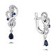 585 gold earrings with sapphires and diamonds, Earrings, Moscow,  Фото №1