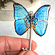 Transparent Pendant Key Blue Butterfly Vintage Key on a Chain Boho. Pendants. WonderLand. My Livemaster. Фото №5