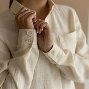 Одежда handmade. Livemaster - original item Women`s shirt of classic straight cut Sasha, milk color. Handmade.