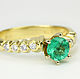 Modern Emerald Diamond Statement Ring, Bezel Set Diamond Accent Ring, Rings, West Palm Beach,  Фото №1