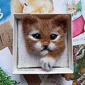 felt toy: Red cat, felted interior toy