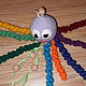 Knitted toy-octopus rattle, Teethers and rattles, Azov,  Фото №1