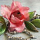 Grosgrain rose brooch silk 'the Scarlet flower', Brooches, Lyubertsy,  Фото №1