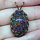 Dragon Egg. Pendant with laboratory opals in copper wire. Pendant. Mosaic Opal (mosaicopal). My Livemaster. Фото №4