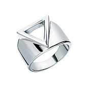 Украшения handmade. Livemaster - original item Ring large shaped with triangle 925 silver minimalism. Handmade.