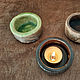 Order 5.5cm clay candle holder with grass pattern and glaze. CandesPhoenix. Livemaster. . Candlesticks Фото №3