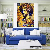 Картины и панно handmade. Livemaster - original item Pictures: Portrait of a man. Klimt. Abstraction, cubism. Handmade.