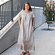 Linen floor-length dress with embroidery and lace Wildflowers, Dresses, Novosibirsk,  Фото №1