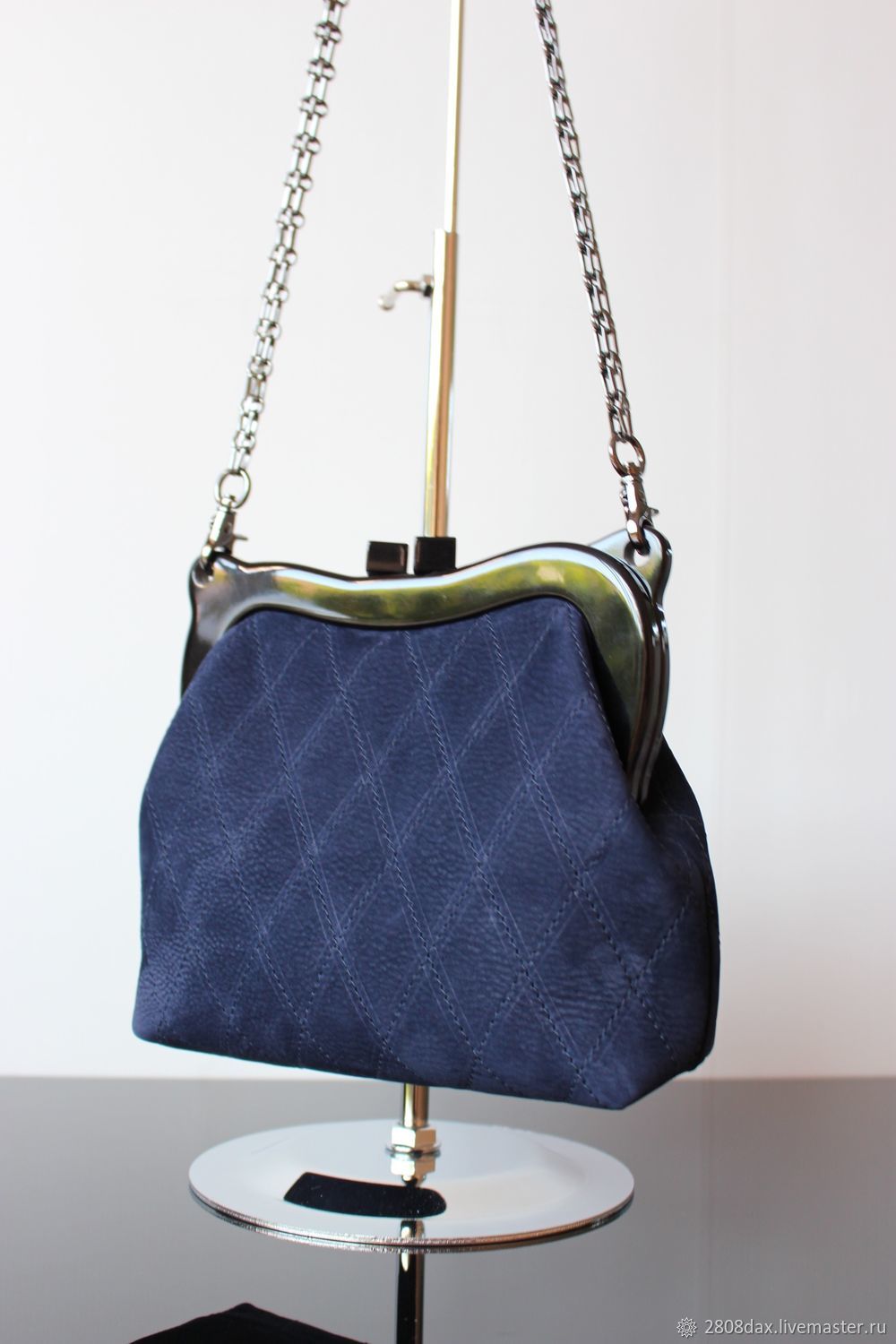Dark Blue Suede Purse Clasp Online On Livemaster With Dark Blue Suede Purse Clasp Olga Sluxurycreation My Livemaster