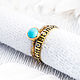Vermeil ring with 6mm swiss blue topaz (RCR6). Rings. IRStudio. My Livemaster. Фото №6