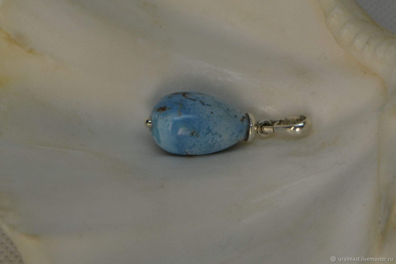 Серебряная подвеска с натуральной бирюзой в интернет-магазине Ярмарка ...
