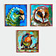 Paintings with birds - oil, hardboard. Set of 3 paintings, Pictures, Belgorod,  Фото №1