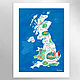 Плакат "Карта Великобритании". Карты мира. Krackared. Интернет-магазин Ярмарка Мастеров.  Фото №2