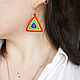 Rainbow Triangular Beaded Earrings. Earrings. Handmade by Svetlana Sin. My Livemaster. Фото №4