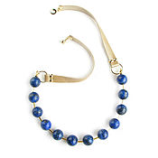 Украшения handmade. Livemaster - original item Lapis lazuli beads, lapis lazuli leather necklace 