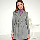 Coat jacket wool Gray striped, short demi coat. Coats. mozaika-rus. Online shopping on My Livemaster.  Фото №2