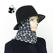 Аксессуары handmade. Livemaster - original item kit. Stylish Women`s Fedora felt hat plus a scarf... Handmade.