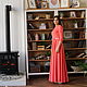 Летящее коралловое платье. Платья. Sati Dresses (satidresses). Интернет-магазин Ярмарка Мастеров.  Фото №2