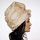 Creme brulee silk organza turban with a bead Pearl. Caps. TURBAN SVS. My Livemaster. Фото №6