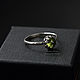 Кольцо из серебра c хризолитом "Peridot dot". Кольца. Saimon. Интернет-магазин Ярмарка Мастеров.  Фото №2