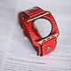 Широкий кожаный браслет для Apple Watch RED, Ремешок для часов, Санкт-Петербург,  Фото №1