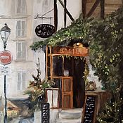 Картины и панно handmade. Livemaster - original item Paris Oil Painting 30 by 40 cafe Christmas Cityscape. Handmade.